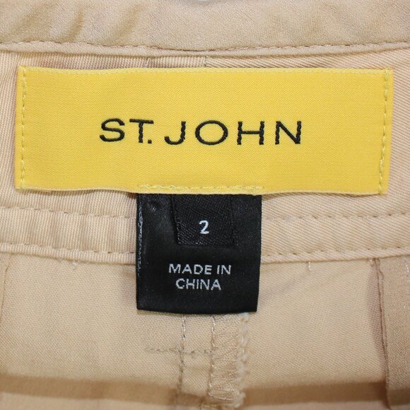 St John Buttercream Tan Straight Pants Size 2 - Picture 8 of 8